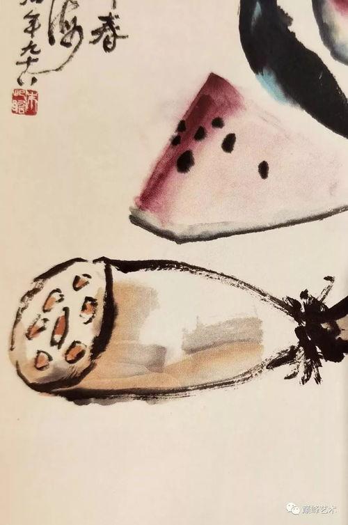 吃瓜国画画法,描绘人间烟火与趣味横生的画卷